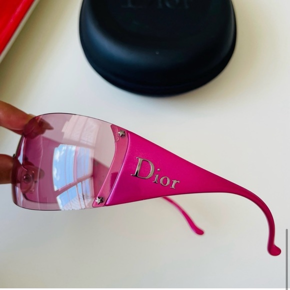 LIKE NEW SO RARE DIOR Vintage Golf Pink rimless sunglasses Y2K Barbie style - Picture 8 of 15